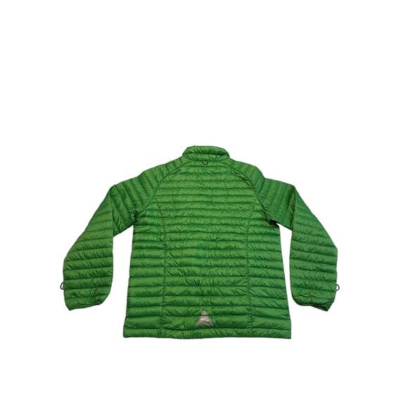 L L Bean Goose Down Puffer Jacket Kids Large 14-16 Green Full Zip Pockets - Picture 10 of 16
